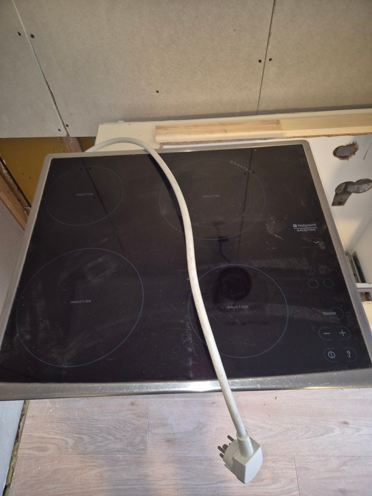 Hotpoint Ariston Inductie Kookplaat 55,5x48,5 cm, Ophalen, Gebruikt, 4 kookzones, Inbouw