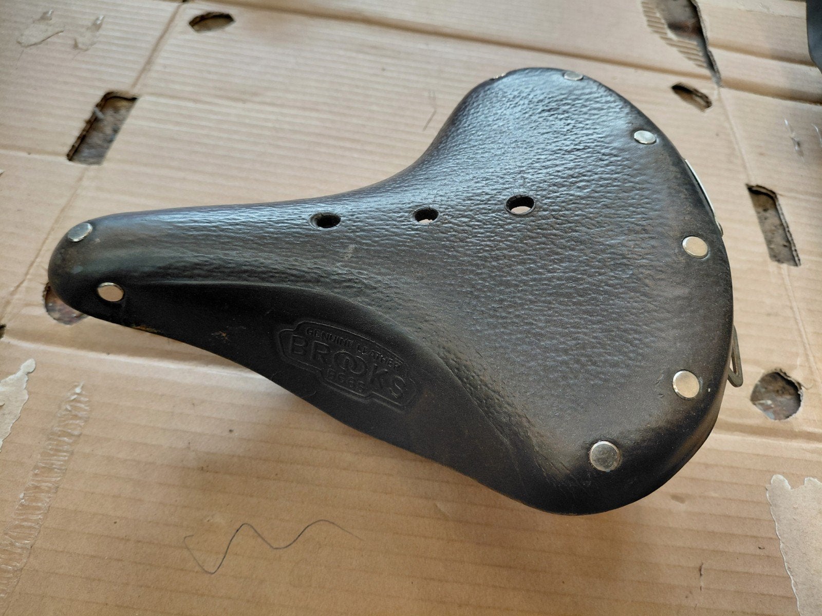 Brooks leren zadel met vering, Ophalen, Gebruikt, Leer, Brooks