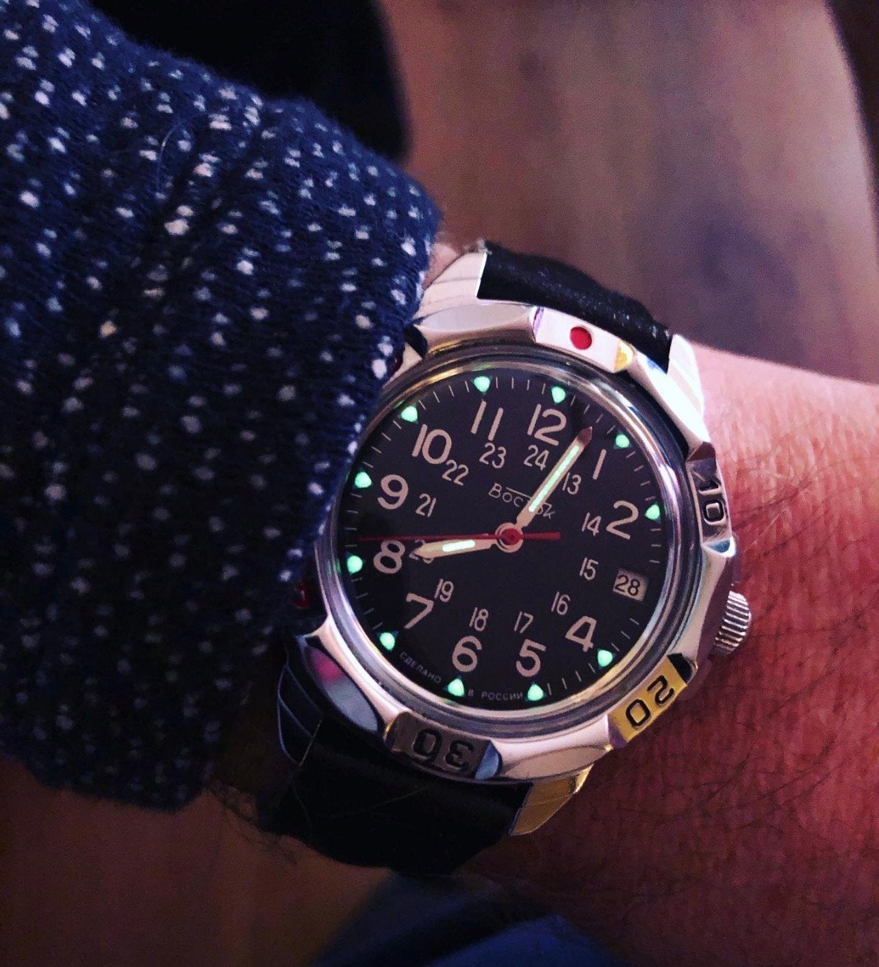Vostok Komandirskie Vintage horloge, Ophalen of Verzenden, Staal, Polshorloge, Overige merken