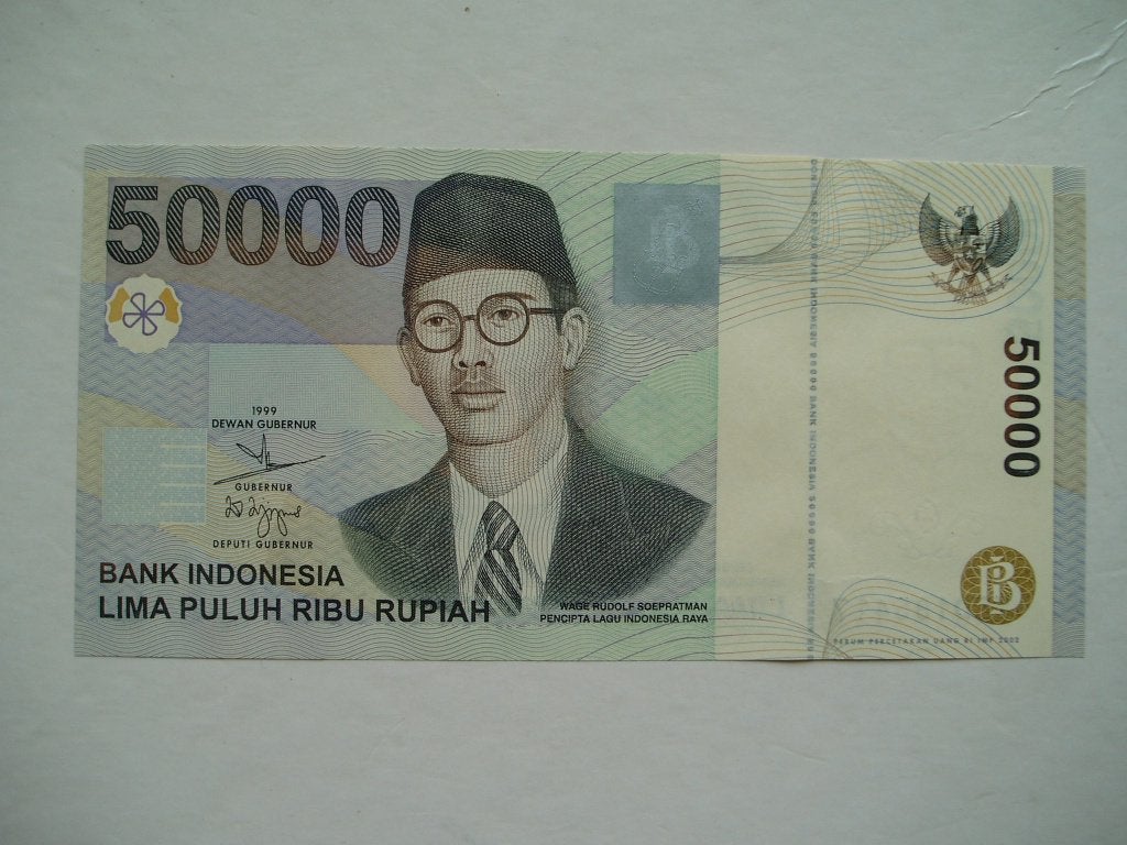 898. Indonesia, 50.000 rupiah 1999(2002) UNC W.R. Supratman., Verzenden, Zuidoost-Azië, Los biljet