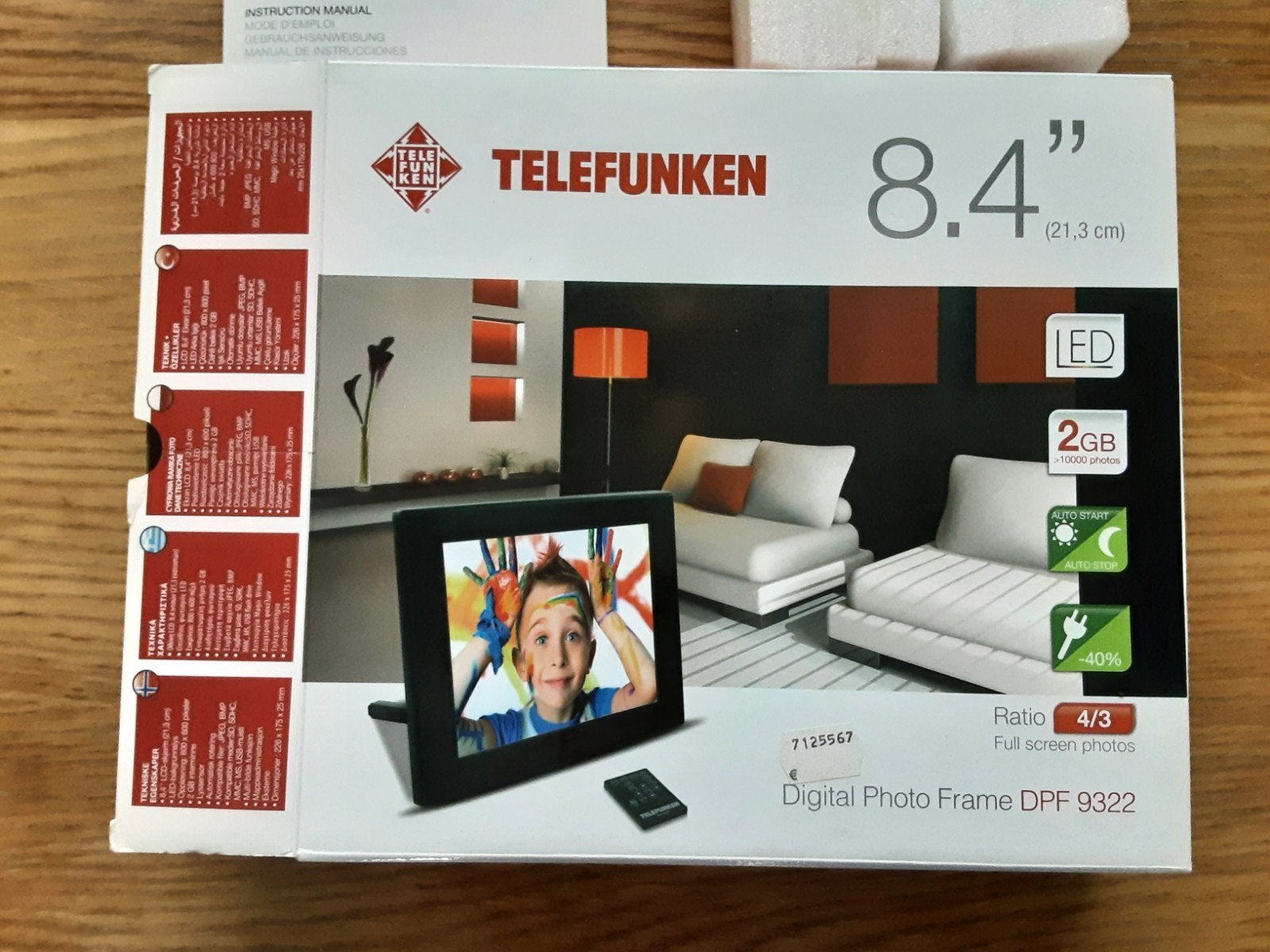 digitaal fotoframe 8.4" telefunken, Ophalen of Verzenden