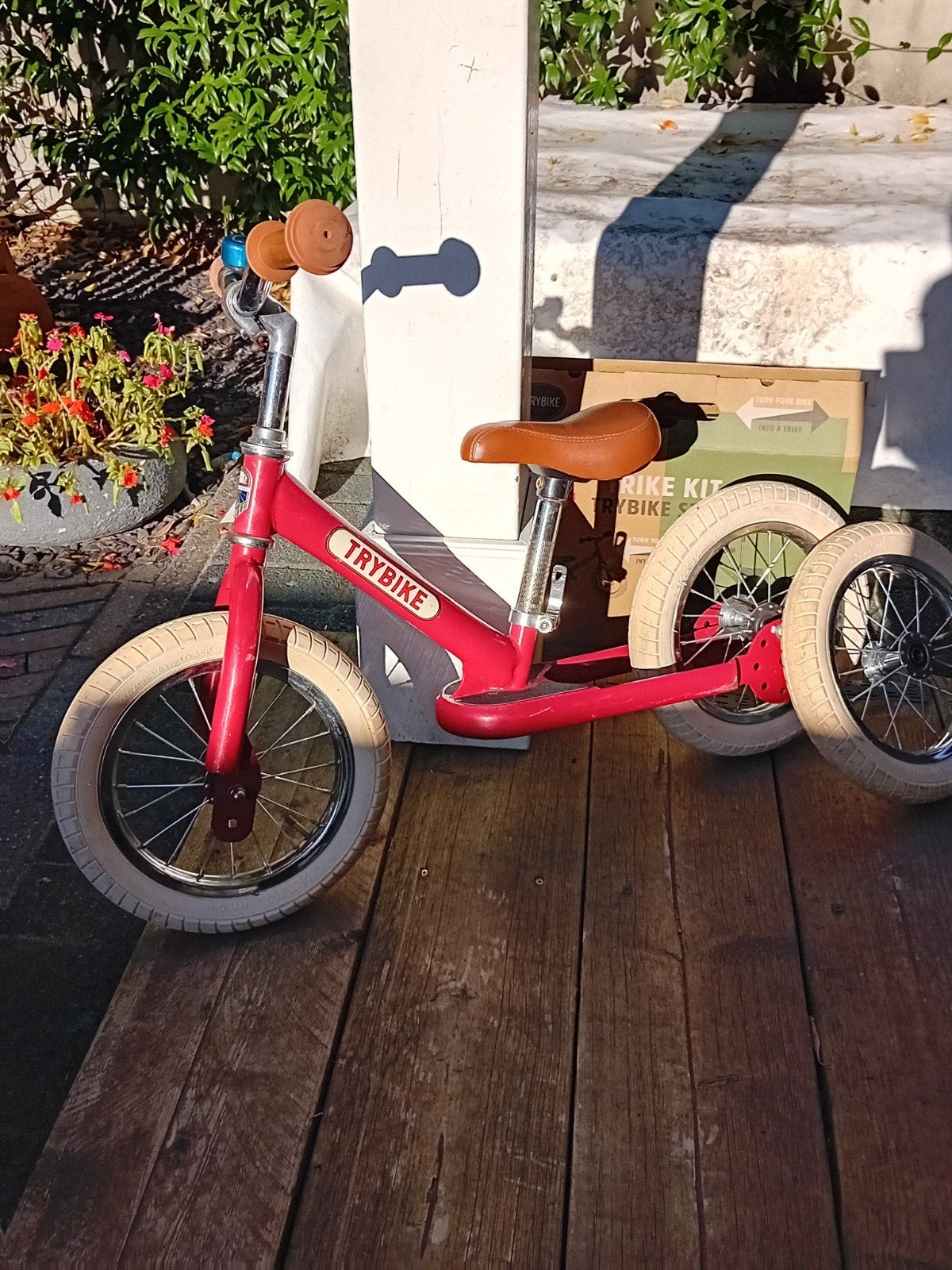 Trybike loopfiets rood - 2-in-1 driewieler en tweewieler