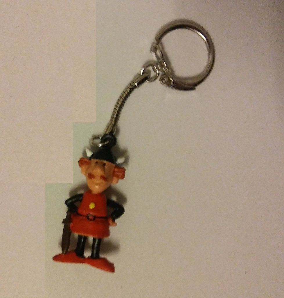 Wickie de Viking Fischer sleutelhanger figuren vintage, Ophalen of Verzenden, Overige figuren, Gebruikt, Beeldje of Figuurtje