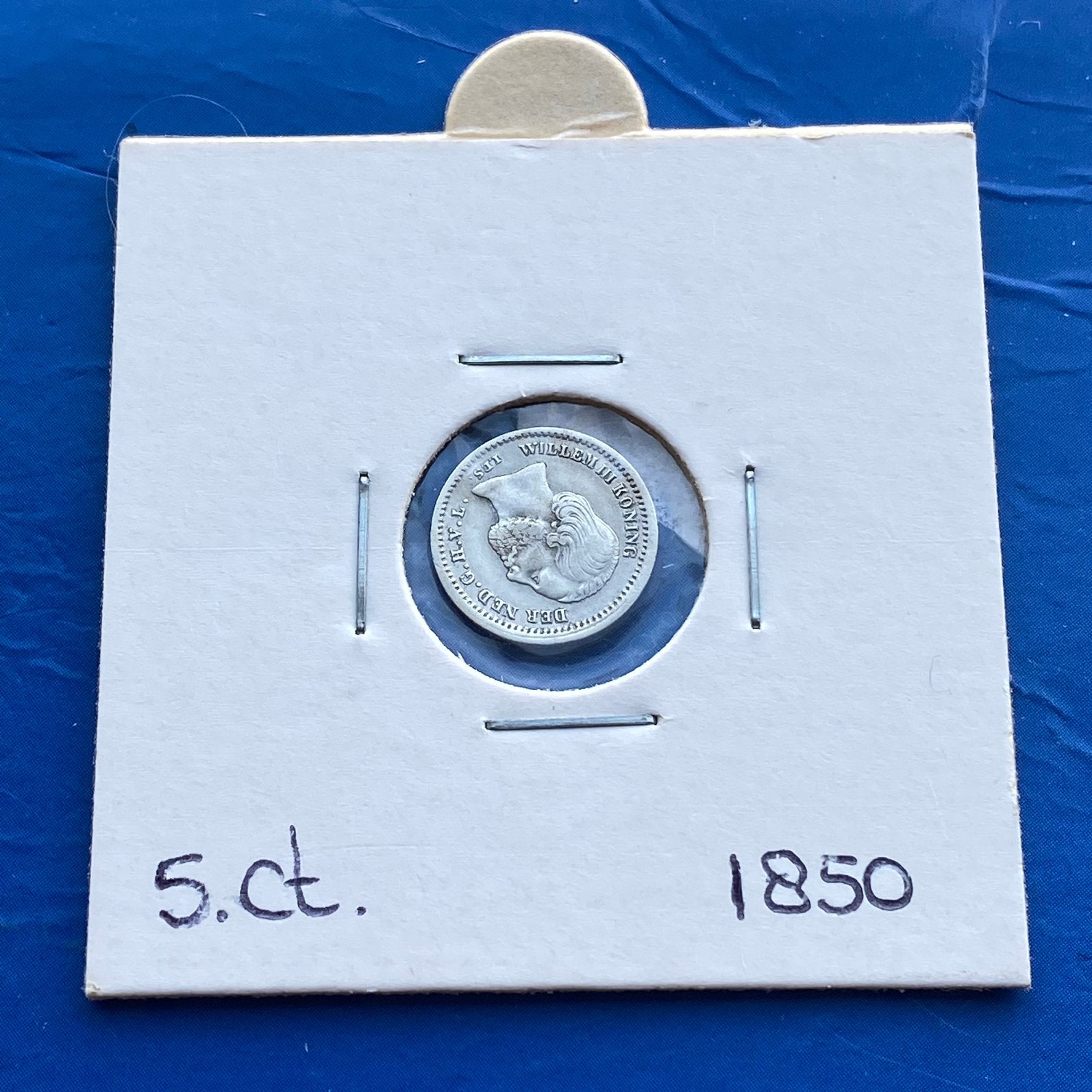 5 Cent / Stuiver Zilver uit 1850 van Willem III, Koning Willem III, Verzenden, Zilver, Losse munt