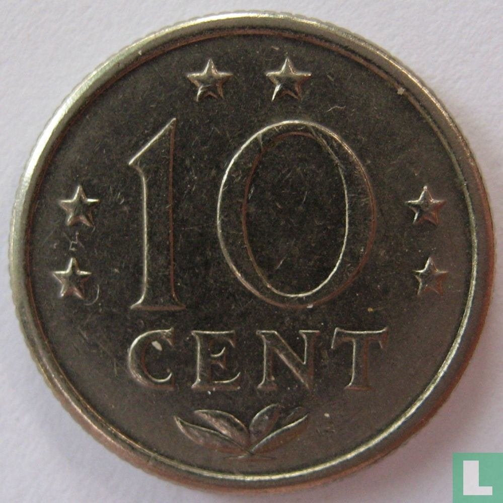 Nederlandse Antillen 10 cent 1974, Ophalen, Koningin Juliana, 10 cent, Losse munt