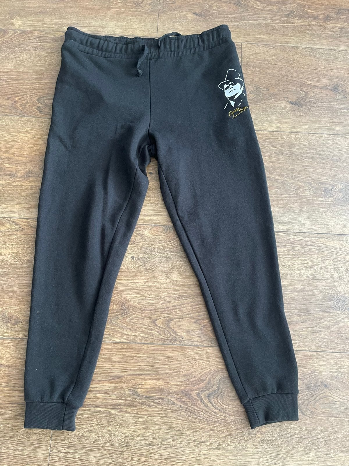 Zwarte joggingbroek met print André Hazes, Zwart, Maat 46/48 (XL) of groter, Ophalen of Verzenden, Lang