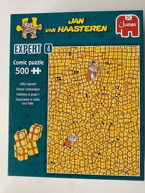 Jan van Haasteren puzzel 500 stukjes: Overal Cadeautjes!, Hobby en Vrije tijd, Ophalen of Verzenden, 500 t/m 1500 stukjes, Zo goed als nieuw