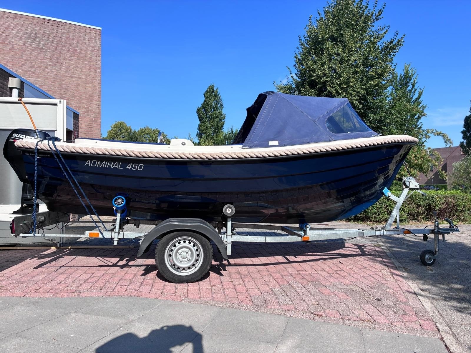 Admiral 450 Classic Sloep met Suzuki 9.9pk en trailer, Ophalen, Admiral, Gebruikt, 5 m
