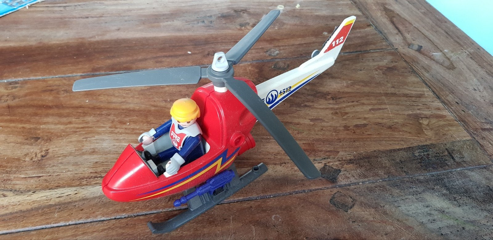 Playmobil Helikopter met Piloot - Brandweer 112, Ophalen of Verzenden, Gebruikt