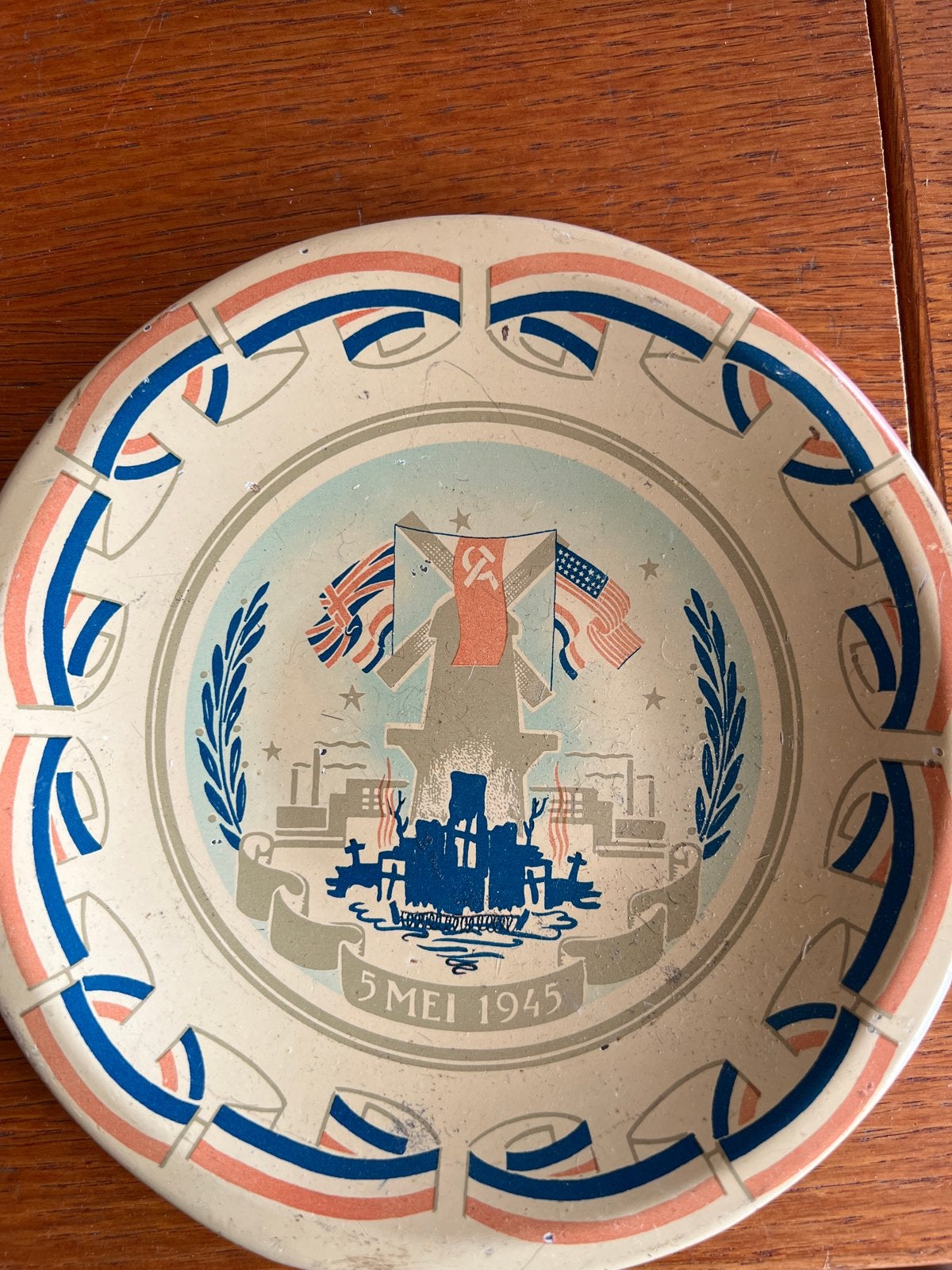 Vintage Bevrijdingsbord 5 Mei 1945 - Uniek Verzamelobject, Antiek en Kunst, Ophalen