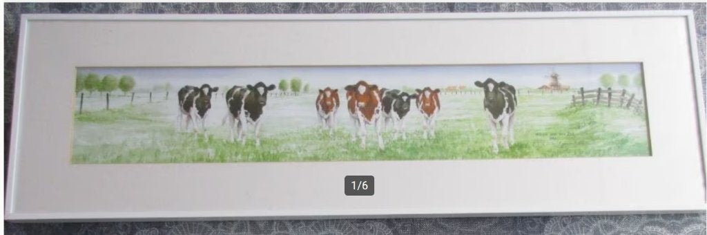 schilderij van Wiebe van der Zee - 56 x 10 cm, Ophalen of Verzenden, Landschap