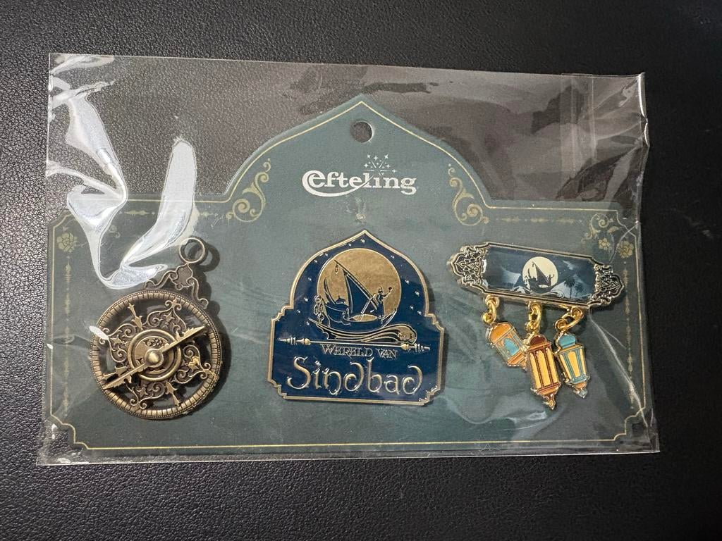 Efteling PinParade set Wereld van Sindbad (EPP 438 t/m 440), Verzamelen, Efteling, Nieuw, Button of Speldje, Ophalen of Verzenden