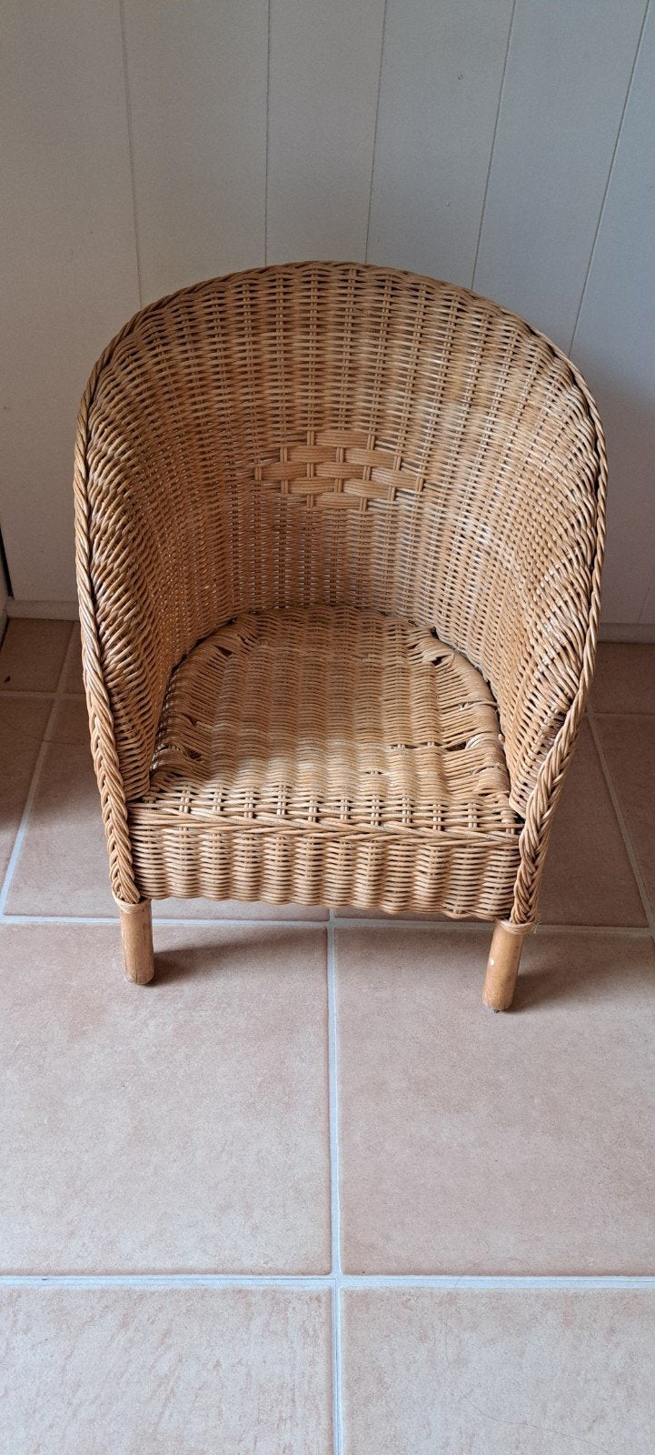 Rotan kinderstoel - Vintage rieten stoel, Ophalen, Gebruikt, Bruin, Riet of Rotan
