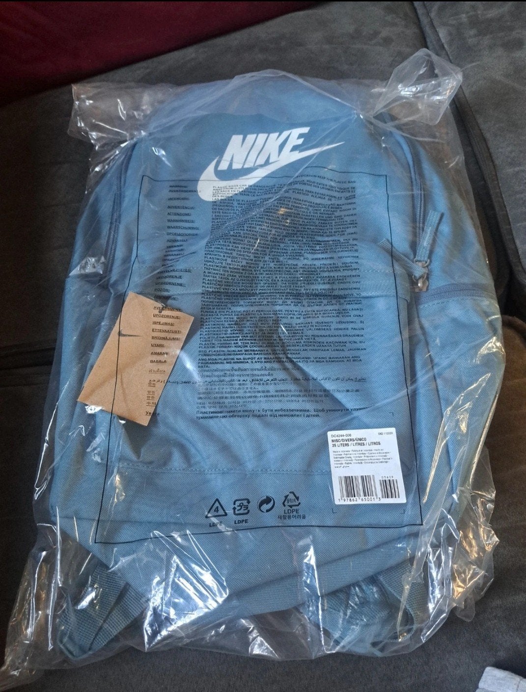 Nike rugtas lichtblauw, Ophalen of Verzenden, Nieuw, Overige merken