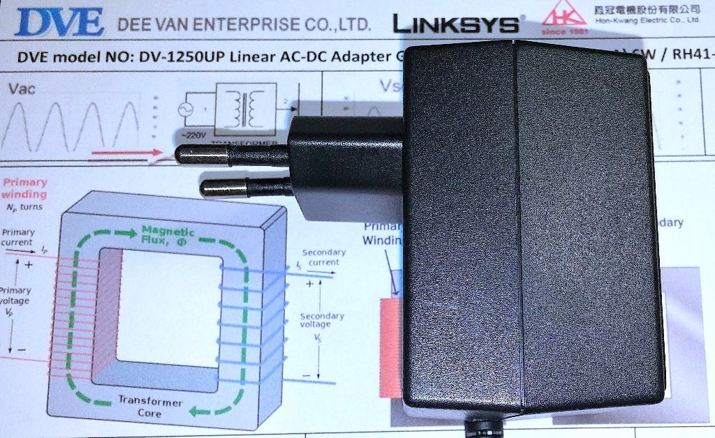 DVE DV-1250UP Lineaire AC DC Adapter 12V 500mA 6W oplader, Ophalen of Verzenden, Zo goed als nieuw