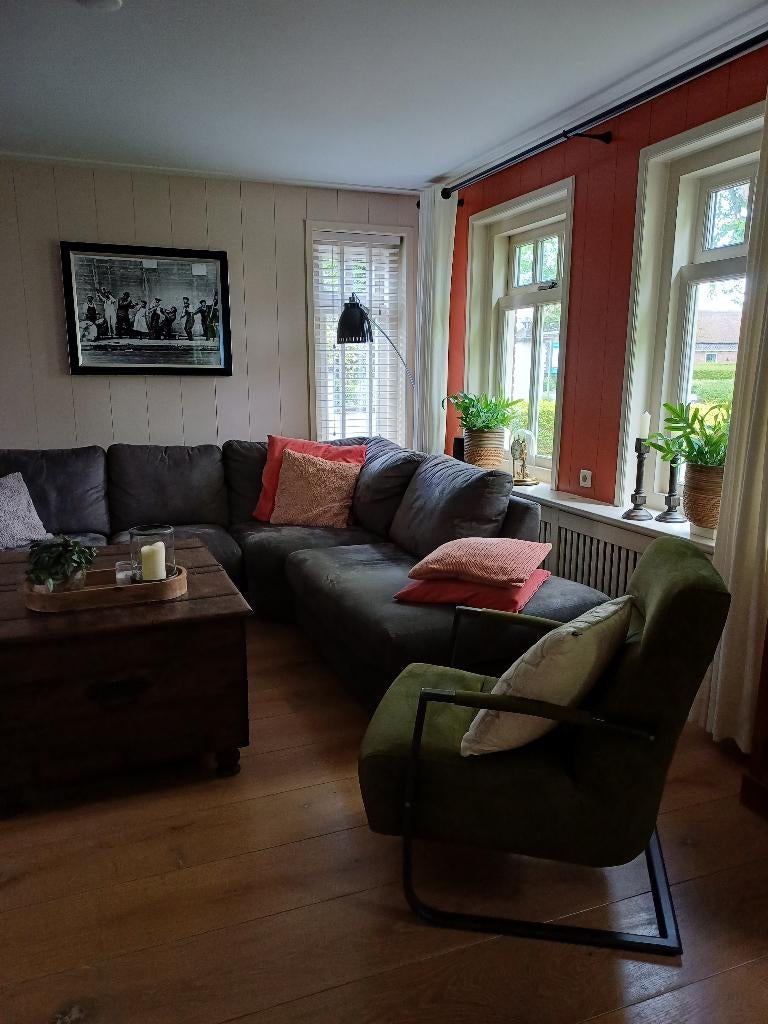 Zeer nette hoekbank en 2 fauteuils Ook apart te verkopen, Ophalen, 250 tot 300 cm, Gebruikt, Hoekbank
