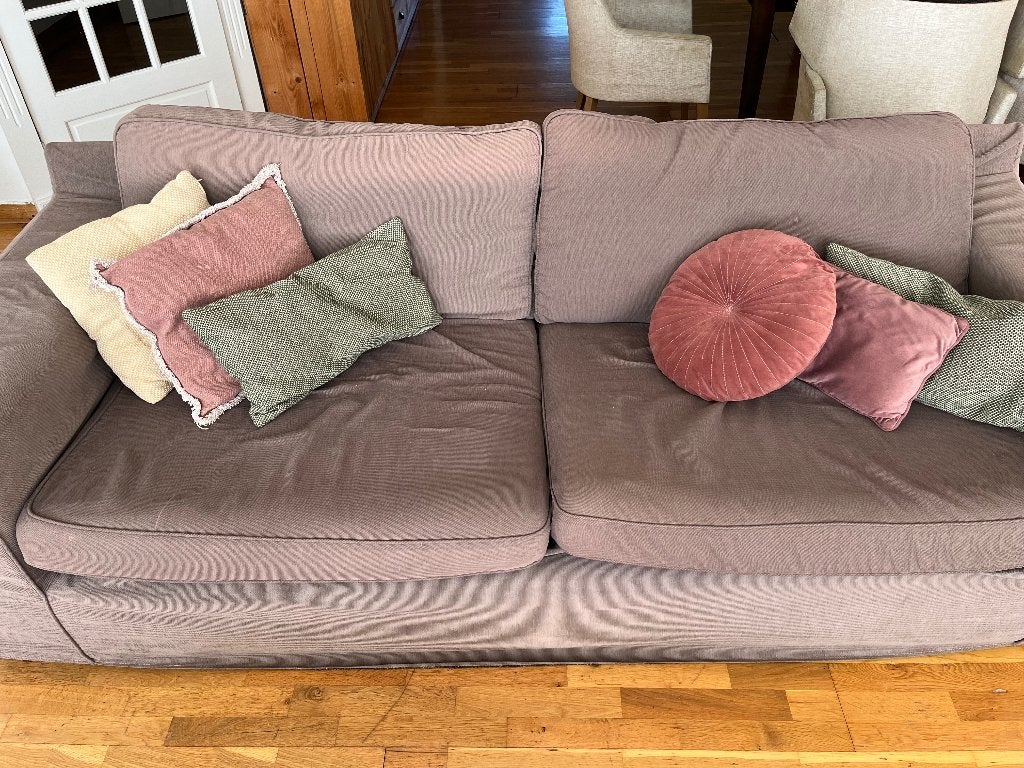 Grijze Bank set van 2, Ophalen, Gebruikt, Driepersoons, 75 tot 100 cm