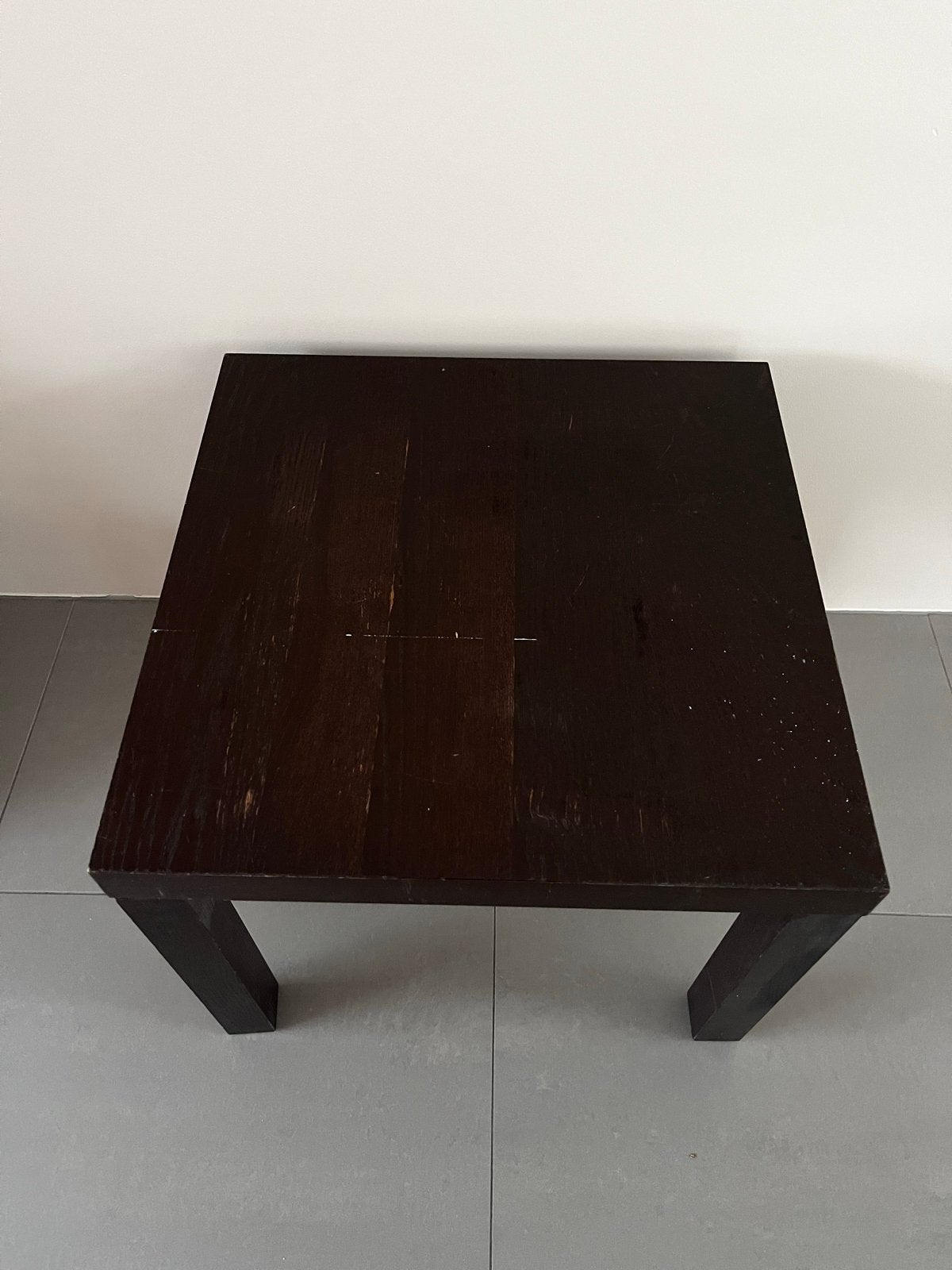 IKEA bijzettafel, vierkant, 55x55x45 cm, donkerbruin, Ophalen, Minder dan 45 cm, Gebruikt, Vierkant