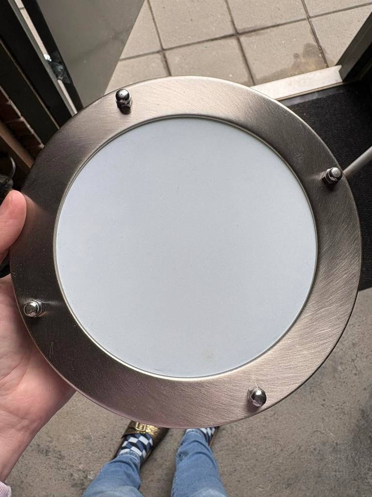 Gamma Lublin 19cm Stalen Plafondlamp IP44, Ophalen of Verzenden, Zo goed als nieuw, Metaal