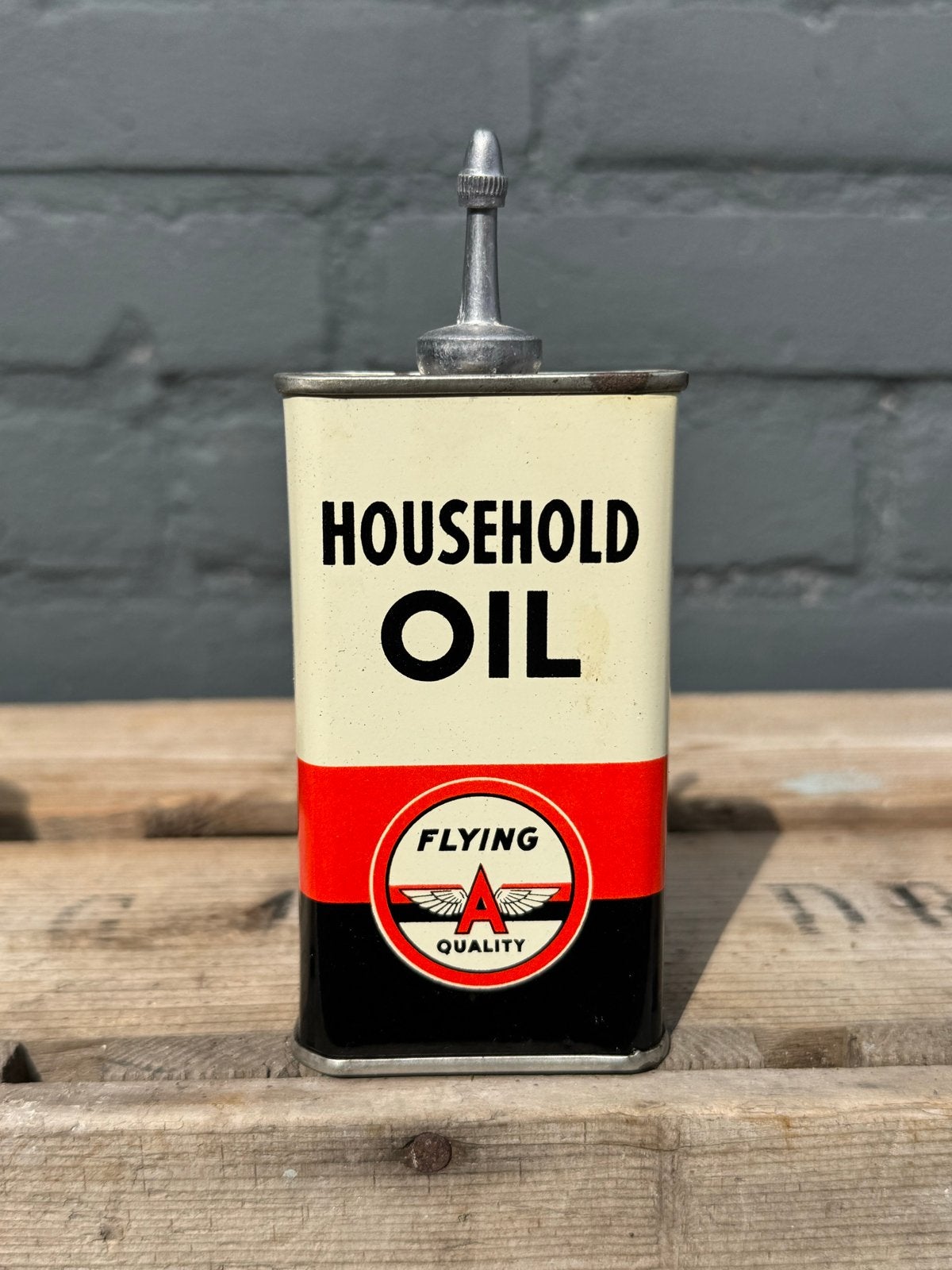 Vintage Flying A Household Oil blikje - Decoratie, Verzamelen, Ophalen of Verzenden, Gebruikt, Overige, Overige merken