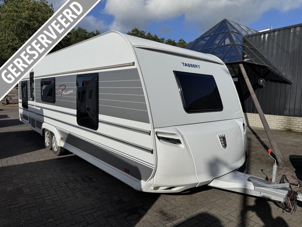 Tabbert Princess 740 2016 | Airco | Voortent | Queensbed, Caravans en Kamperen, Tabbert, Schokbreker, 7 tot 8 meter, Bedrijf