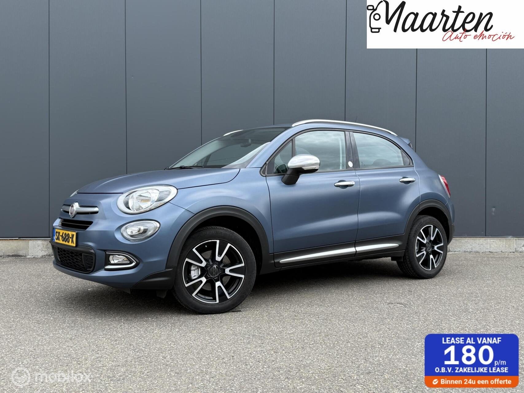 Fiat 500 X automaat! matblauw Camera/Clima/Trekhaak, Auto's, Fiat, Gebruikt, 4 cilinders, Blauw, 500X