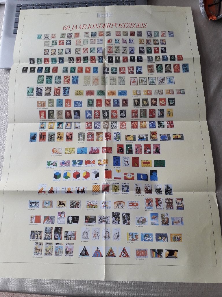 Kinderpostzegels op Poster tgv  60 jarig jubileum, Ophalen, Postfris