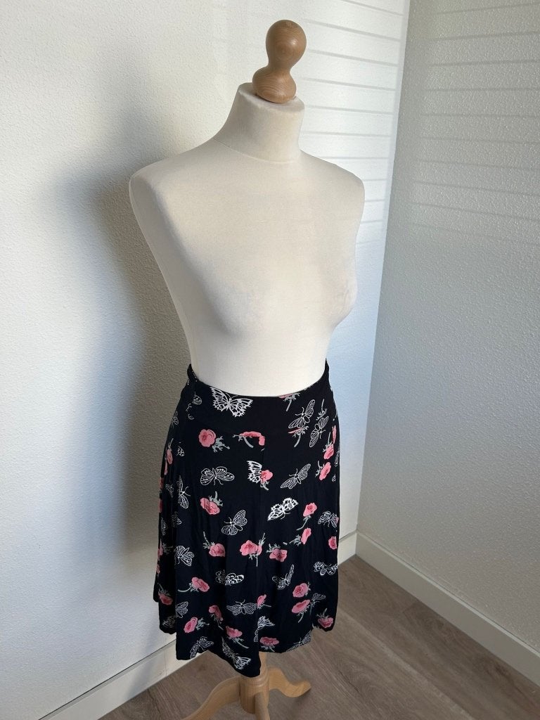 King Louie maat S zwarte vinder rok 356, Kleding | Dames, Rokken, Zwart, Ophalen of Verzenden, Zo goed als nieuw, Knielengte