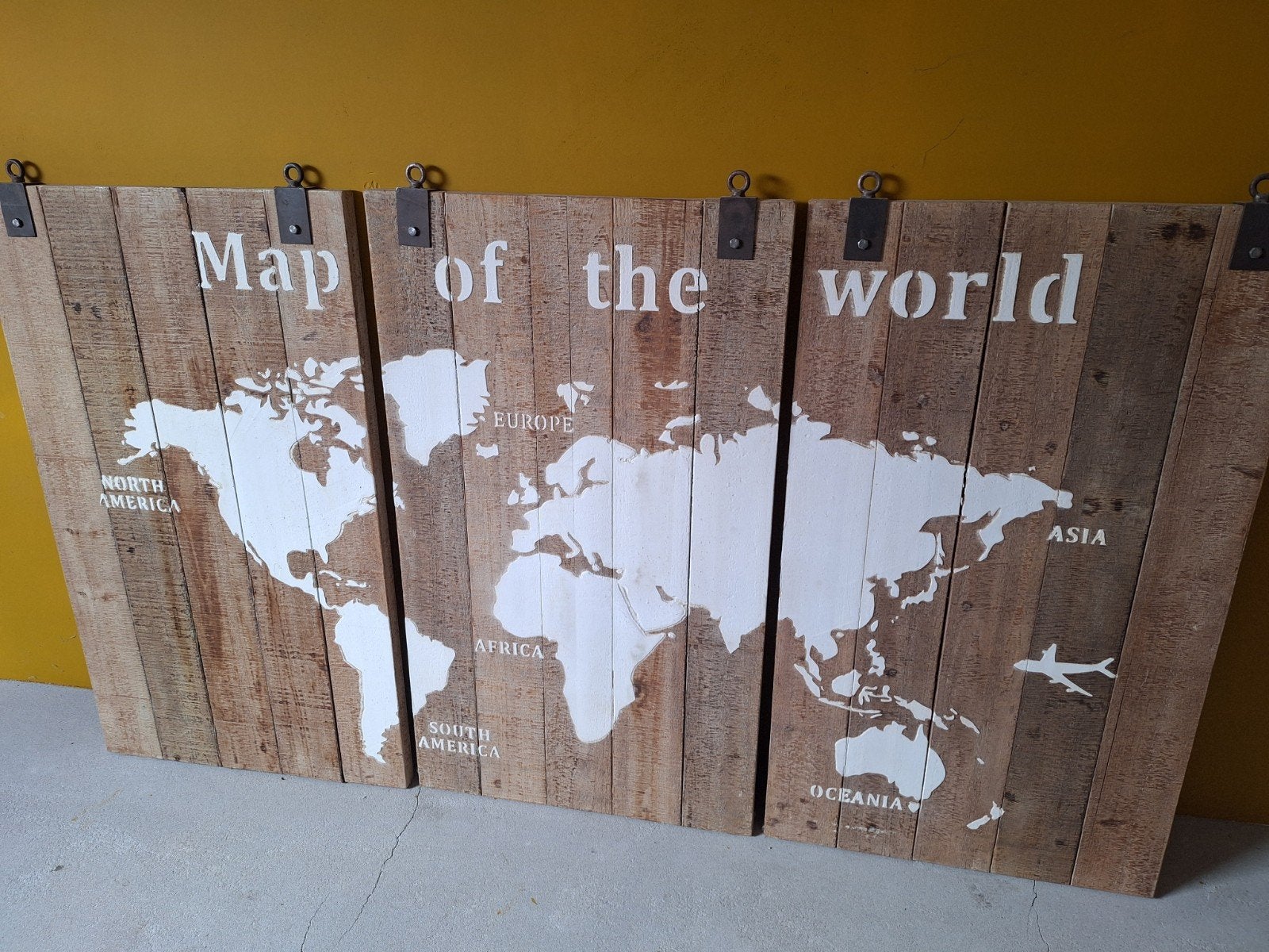Houten Wereldkaart Wanddecoratie - Vintage Stijl, Ophalen, Gebruikt, Hout, Vintage