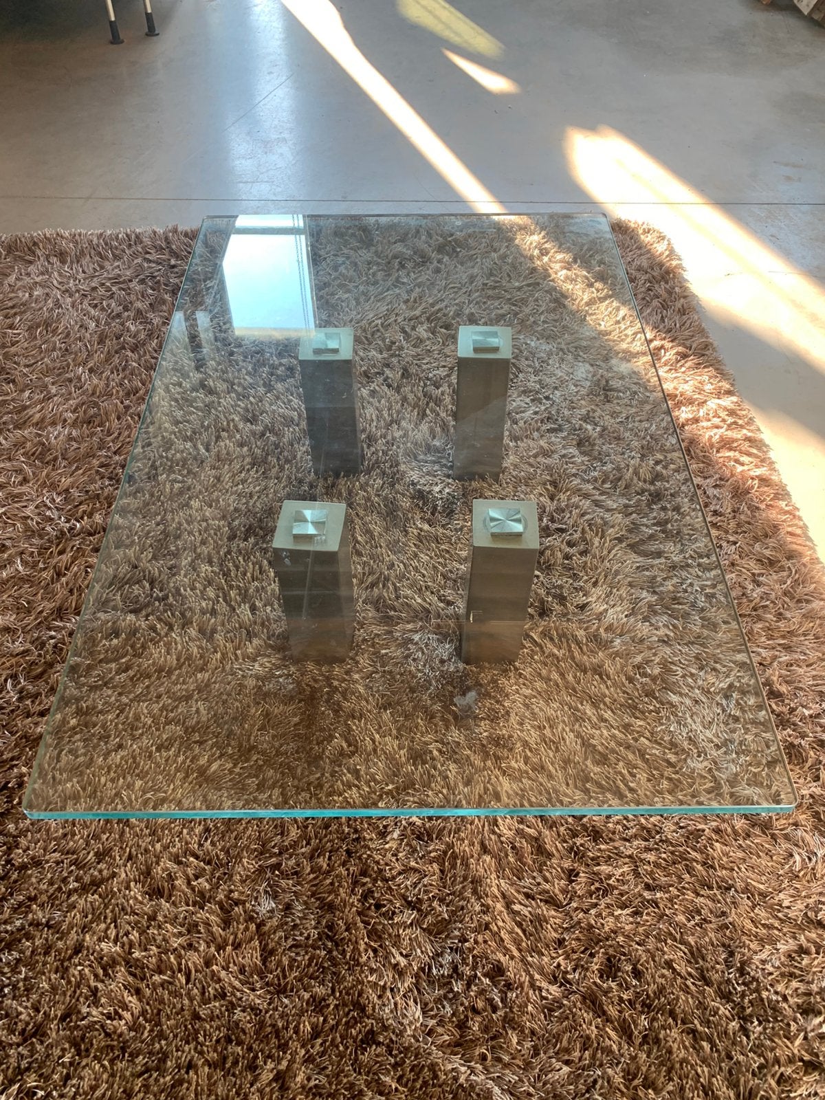 Salontafel glas design. Glazen tafel, Huis en Inrichting, Tafels | Salontafels, Ophalen, 100 tot 150 cm, Design, 50 tot 100 cm