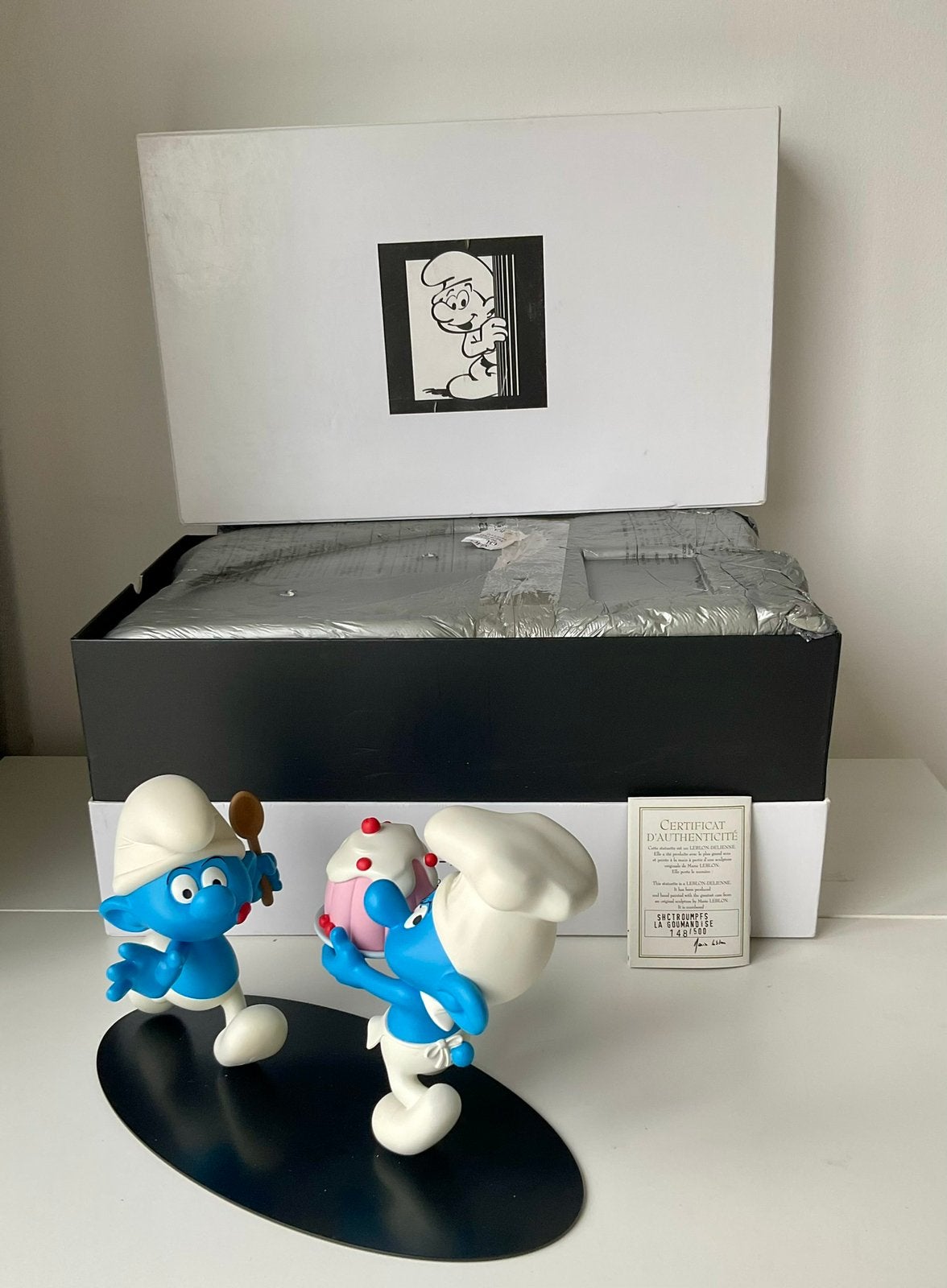 Leblon-Delienne Smul Smurf– 148/500 met certificaat, Verzamelen, Smurfen, Ophalen of Verzenden, Zo goed als nieuw, Verschillende Smurfen