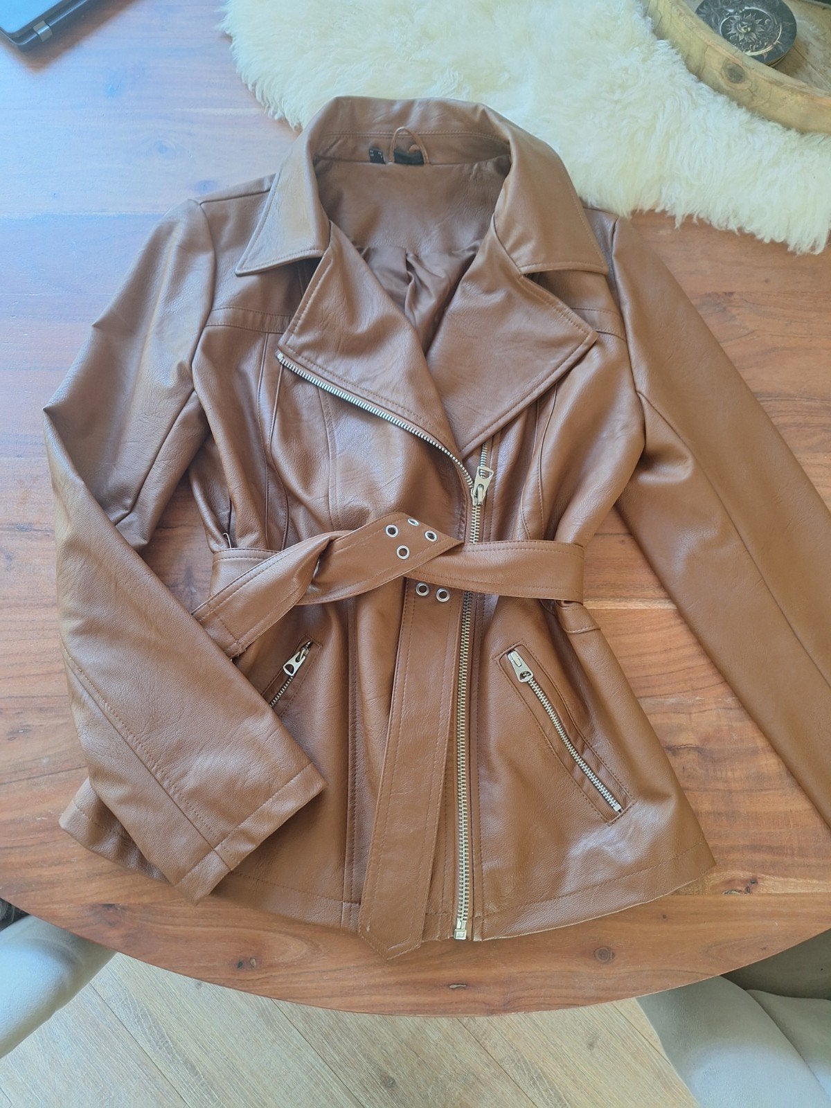 Bodyflirt kunstleren jasje maat 40 in cognac kleur, Maat 38/40 (M), Bruin, Ophalen of Verzenden, Zo goed als nieuw