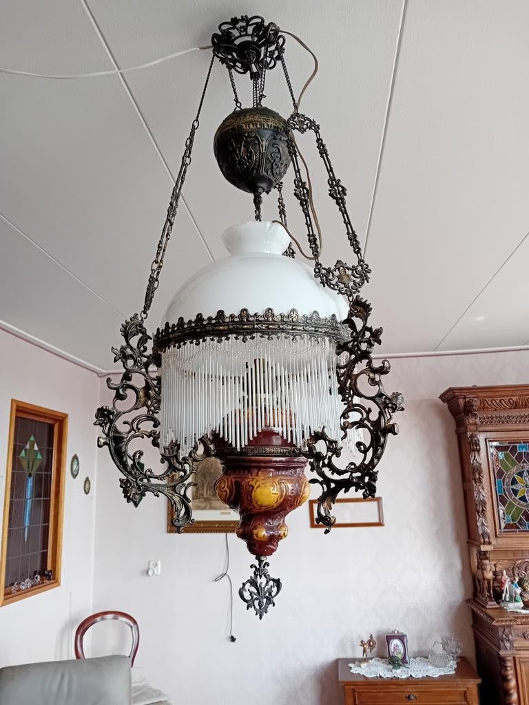 Antieke hanglamp, Ophalen