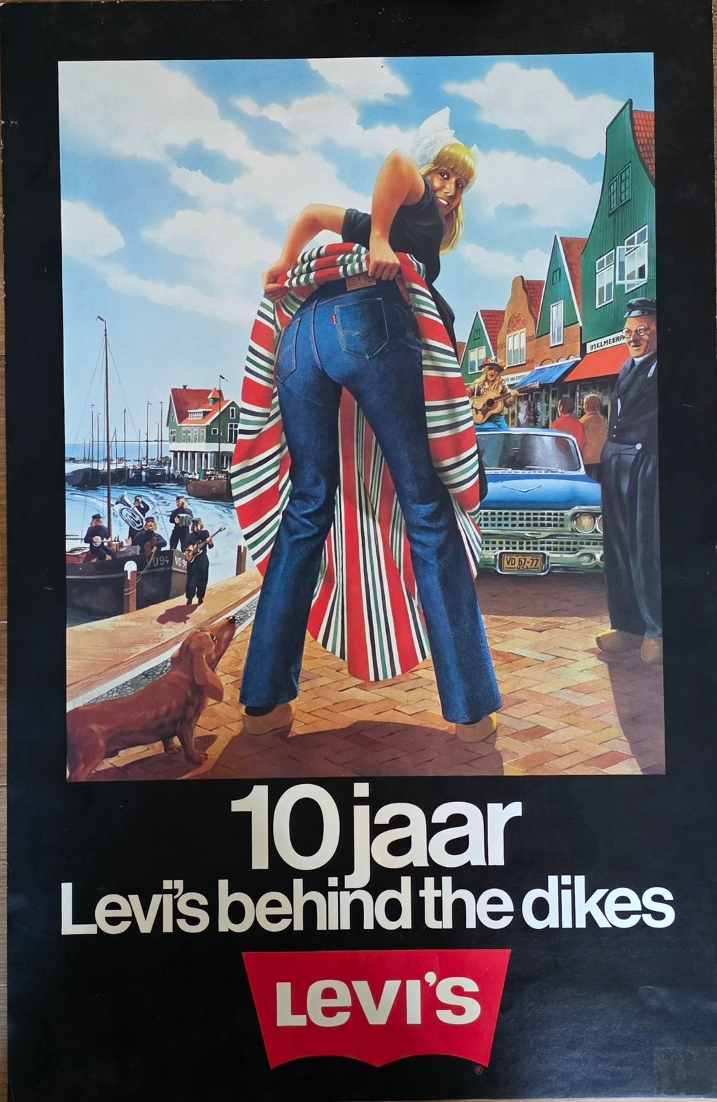 Originele Levi’s poster uit 1975, Ophalen, Rechthoekig Staand, Zo goed als nieuw, A1 t/m A3