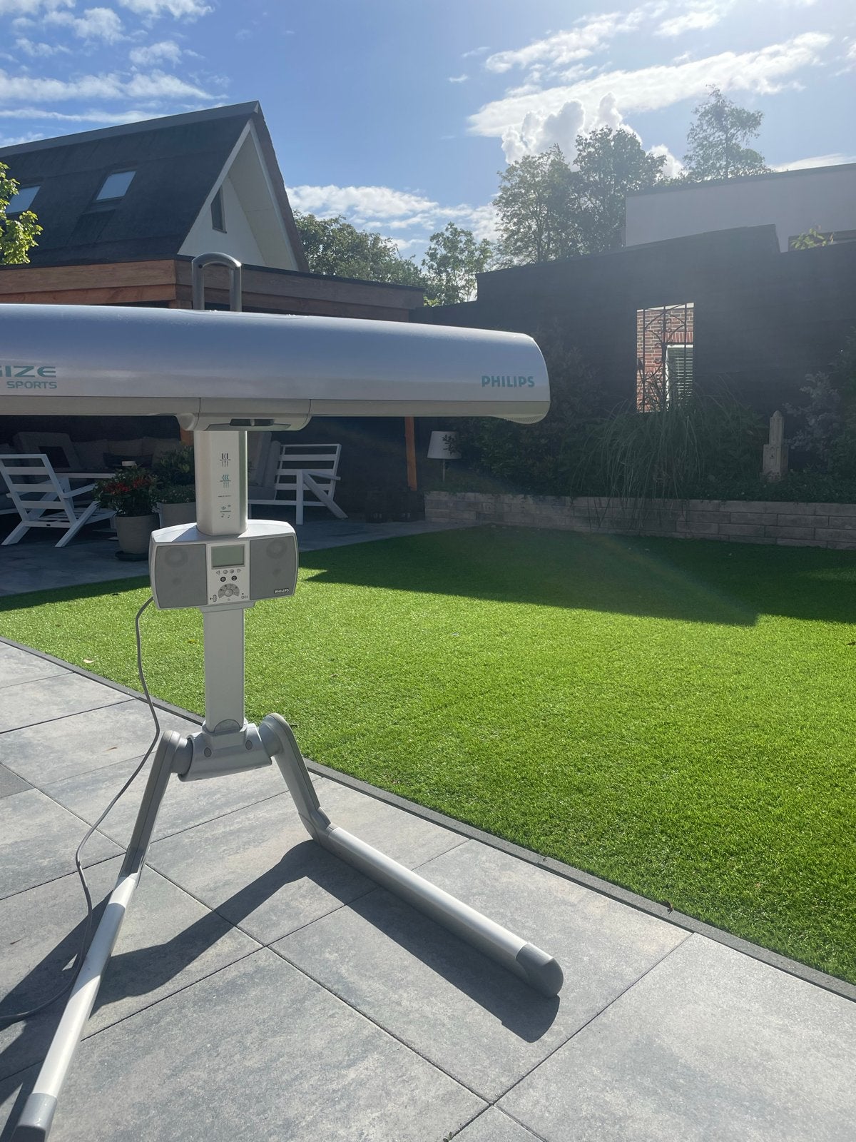 Philips Innergize HB935 Mobiele Zonnebank met Infrarood, Ophalen, Zo goed als nieuw, Zonnebank enkelzijdig, Minder dan 10 lampen