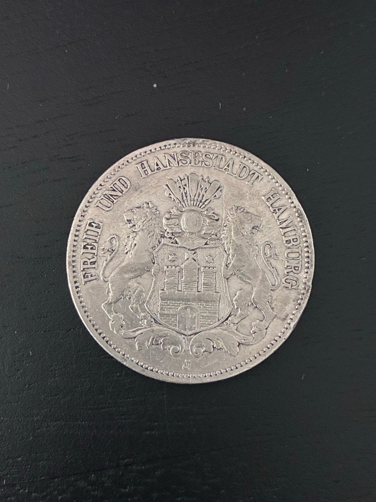 Duitse 5 Mark munt 1876 - Vrije en Hanzestad Hamburg, Ophalen of Verzenden, Duitsland, Losse munt, Zilver