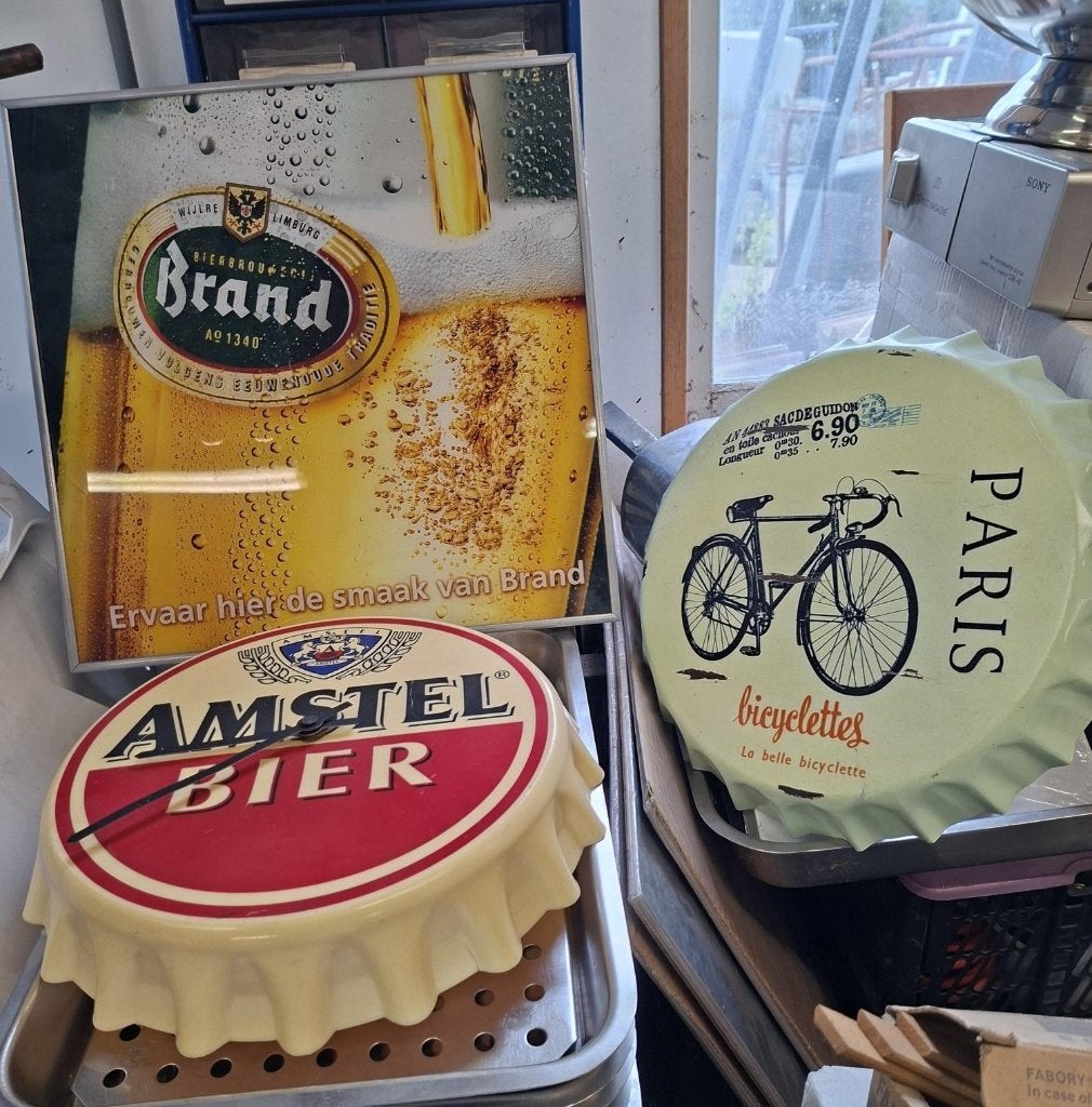 Brand Bier Lichtbak en 2 Wandborden, Verzenden, Gebruikt, Reclamebord, Plaat of Schild, Brand