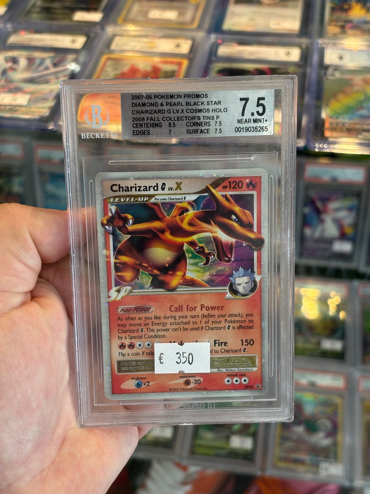 Charizard G Lv.X Holo 2009 Fall Collector's Tins BGS 7.5, Ophalen of Verzenden, Zo goed als nieuw, Losse kaart