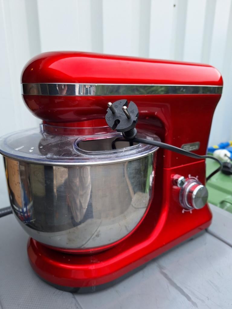 Rode Keukenmachine - Krachtige Mixer met RVS Kom, 2 tot 3 liter, Ophalen of Verzenden, Gebruikt, 3 snelheden of meer