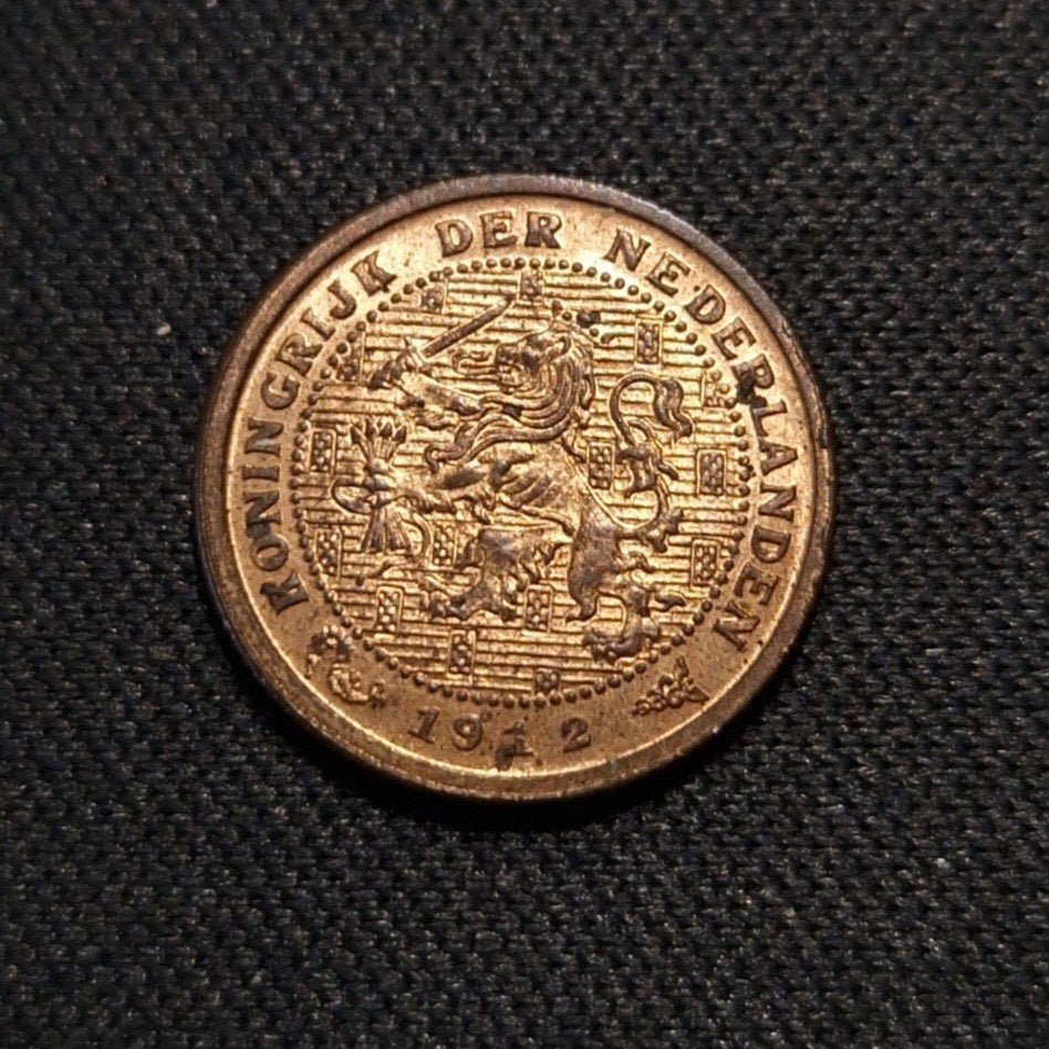 1/2 cent 1912 veel originele muntkleur, Verzenden, Koningin Wilhelmina, Overige waardes, Losse munt