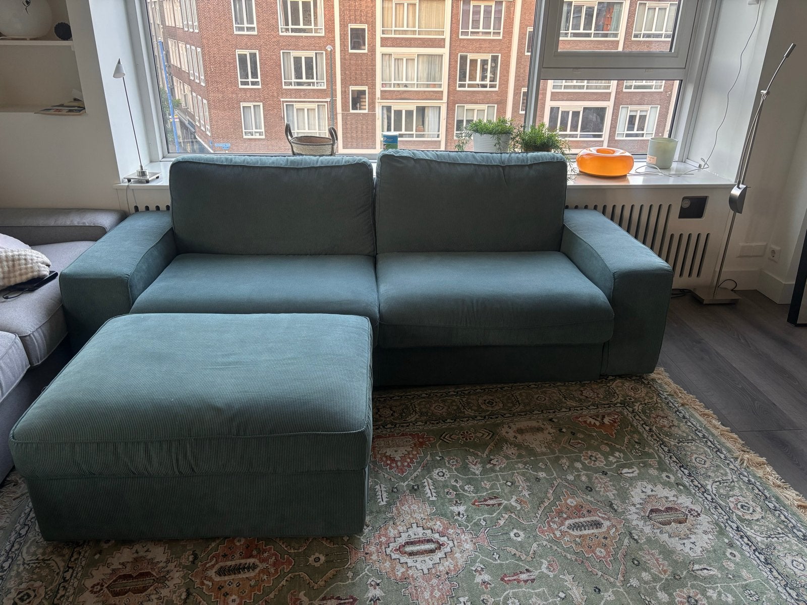 Groen IKEA Kivik 3- seats - footrest with storage, Ophalen, Zo goed als nieuw, Stof