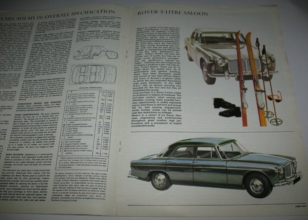 Folder colour magazine of the Rover 2000 and 3-litre saloon, Ophalen of Verzenden, Zo goed als nieuw, Overige merken