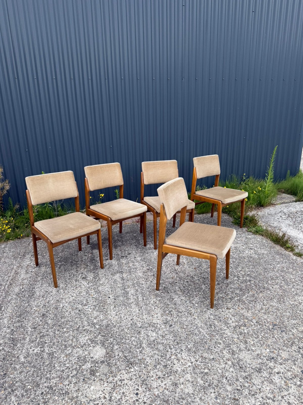5 x vintage stoel eetkamerstoelen setprijs, Ophalen, Gebruikt, V, C