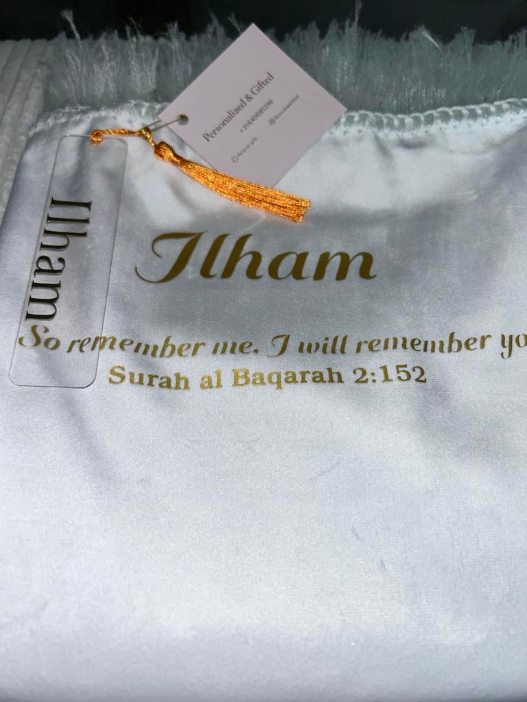 Gepersonaliseerd Gebedskleed met Naam en Koranvers, Diversen, Wenskaarten, Nieuw, Ophalen of Verzenden