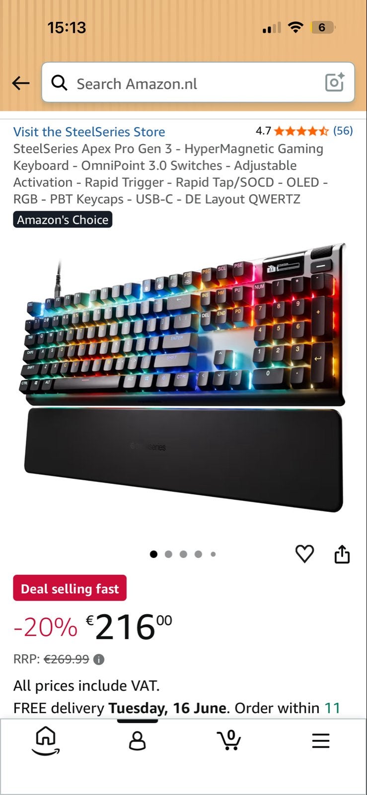 SteelSeries Apex Pro TKL Gaming Toetsenbord - QWERTY, Computers en Software, Toetsenborden, Gaming toetsenbord, Ophalen of Verzenden