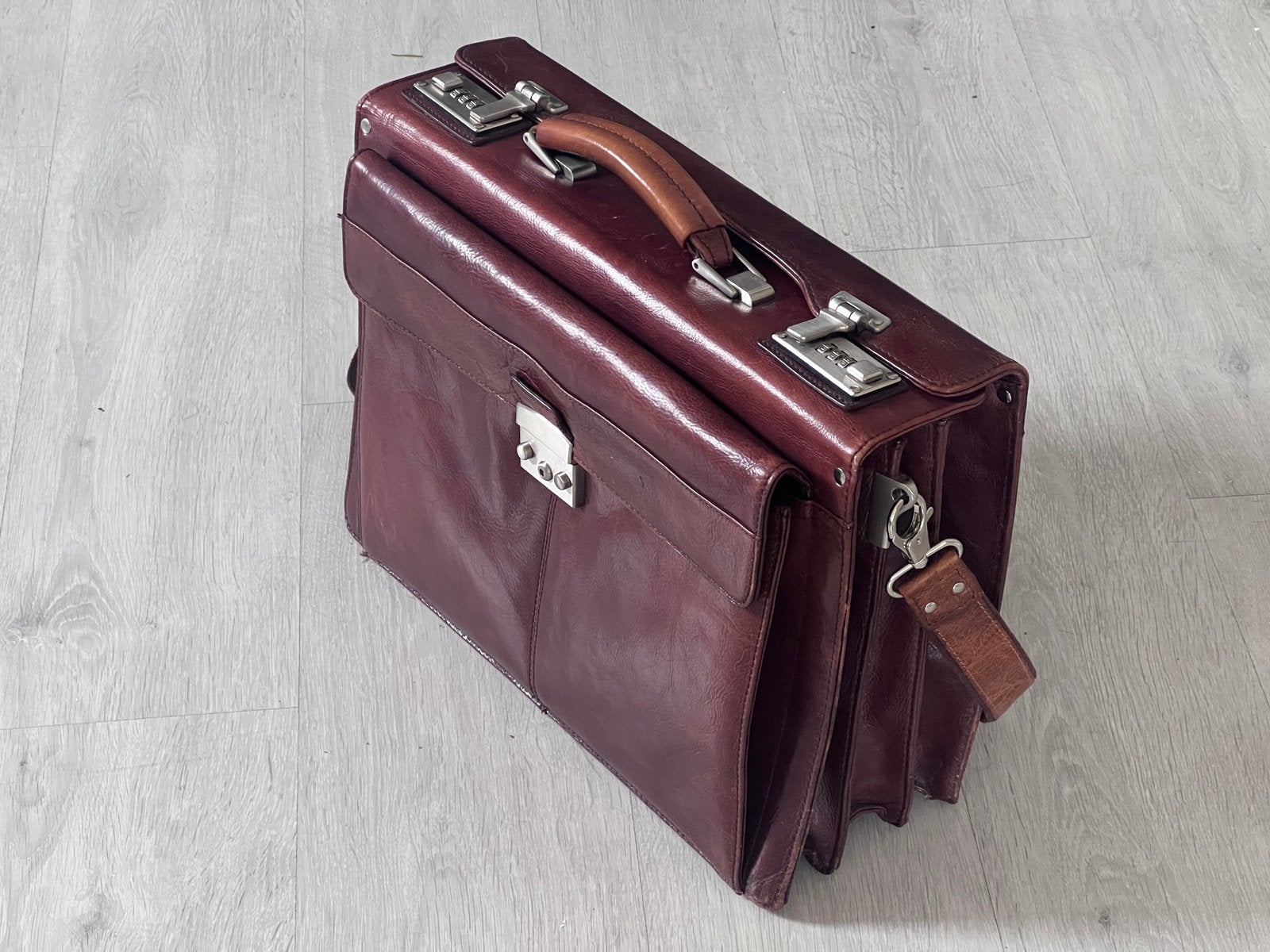 Leren piloten tas / aktetas, 40 tot 60 cm, Gebruikt, 20 tot 30 cm, Bruin
