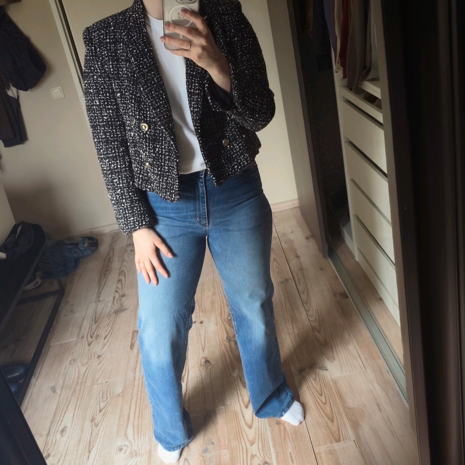 blazer dames L XL zwart wit Zara viscose, Maat 42/44 (L), Ophalen of Verzenden, Zo goed als nieuw, Jasje