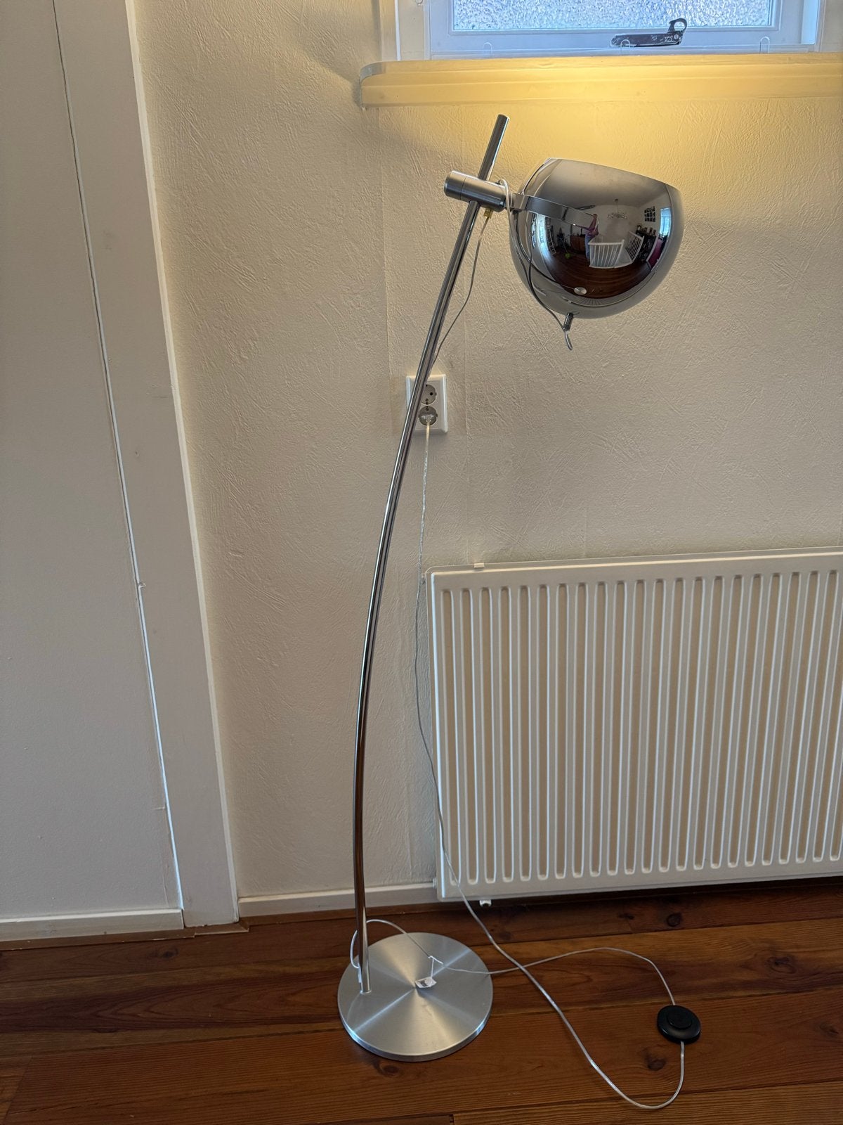 Hala Zeist 696 vloerlamp aluminium en chroom, Ophalen, Gebruikt, 100 tot 150 cm, E27 (groot)