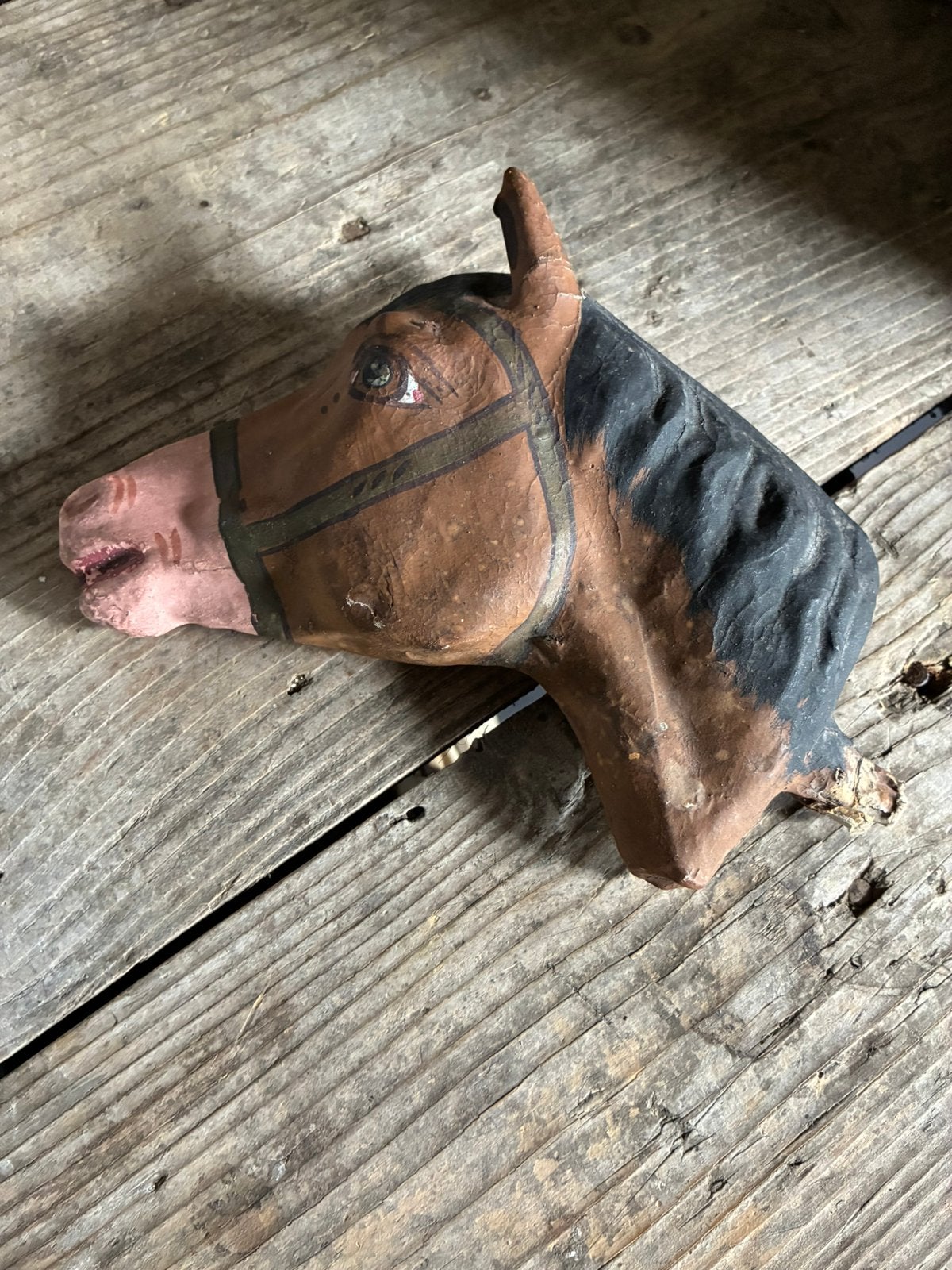 Antieke papier mache paardenkop, Ophalen of Verzenden