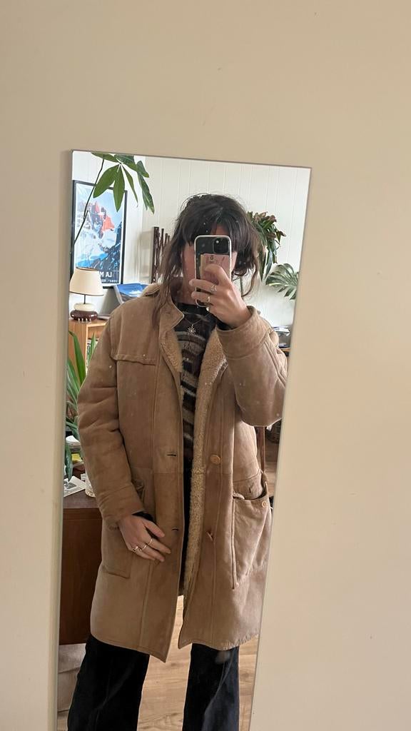 Lammy coat Pierre Cardin, Ophalen of Verzenden, Gedragen, Maat 42/44 (L), Bruin
